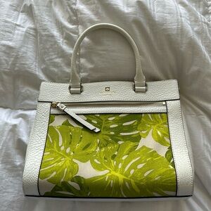kate spade Palm Leaf Perri Lane Romy Bag White Leather Handbag